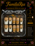FamiliaRus Nude French Star Press-On Nail Set with iridescent rhinestones and gold star accents