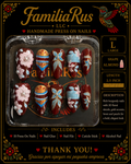 FamiliaRus Burgundy Floral Elegance Press-On Nail Set with 3D flowers, gold accents and pearl details