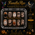FamiliaRus Halloween Trick or Treat Ghost Pumpkin Large Round Short Press-On Nail Set