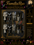 FamiliaRus Gothic Cross Pearl Lace Water Nails Large Stiletto